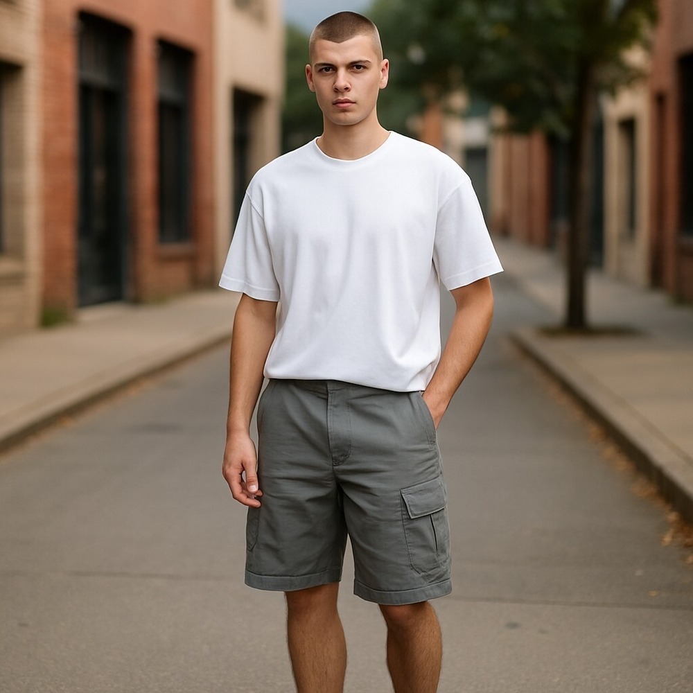 Union Bay Cargo Shorts Men's 40 Gray Stretch Pockets‎ Flat Front Zip Fly Hiking